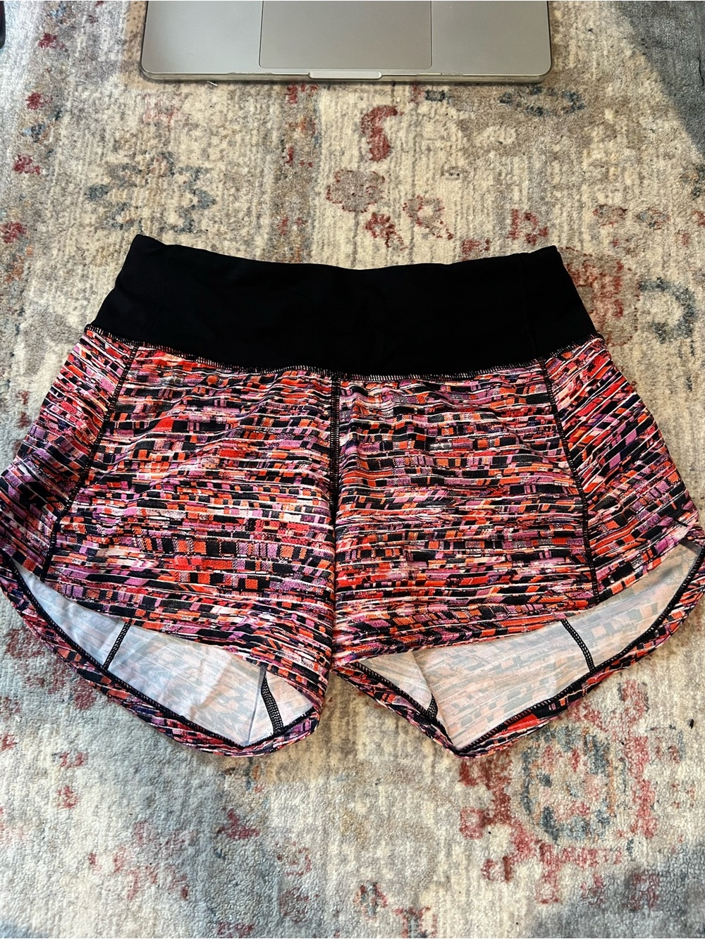 lululemon athletica Pink Multi-Print Athletic Shorts with Black Waistband